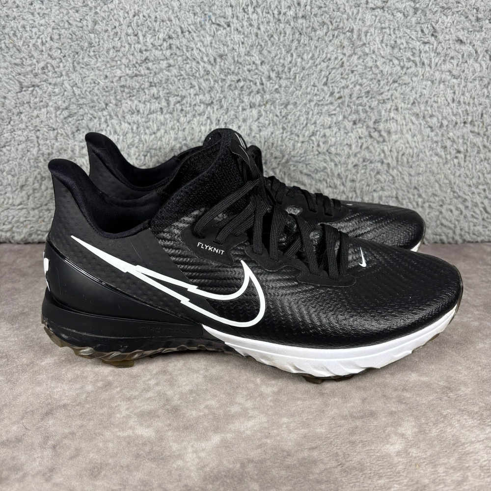 Nike Golf Shoes Mens 10.5 Black Air Zoom Infinity Tour Flyknit CT0540-077 Spiked